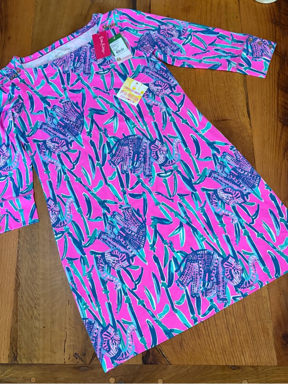 Lily Pulitzer NWT Pink Tropical UPF 50+ Stretch Dress/Swim Cover Up, Sz Med